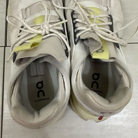 On Clouds Cloudnova White Green Men’s Atheltic Running Tennis Shoes 11 - Picture 6 of 9